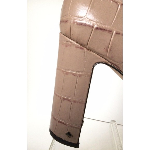 KATE SPADE Barrett Snake Print Round Toe Platform Leather Booties Beige (Size 6) - Picture 10 of 12